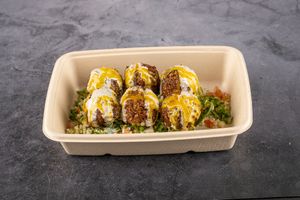 Falafel plate at Lucia Mediterranean Grill in Los Angeles