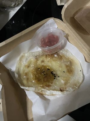 vegan fried egg  at EatWise Cafe in Phuket