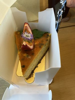 vegan raw passion fruit cheesecake   at EatWise Cafe in Phuket