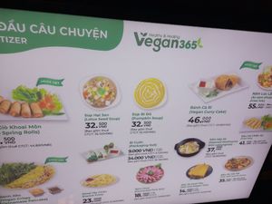 Menu at Vegan 365 in Ho Chi Minh City