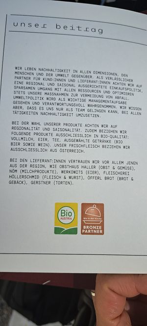 Evening Card from 12.05.2024 - breakfast card different at Trude & Töchter in Vienna