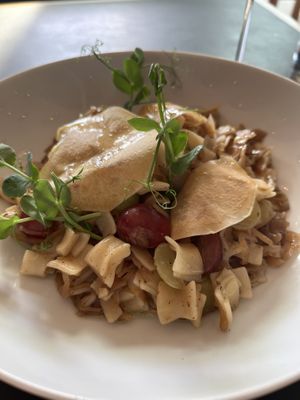 Cabbage and grape pasta (was really good!)  at Trude & Töchter in Vienna