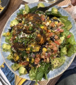 Salad with bean burger added  at Fleur Cuisine Harborside - Rockport in Rockport