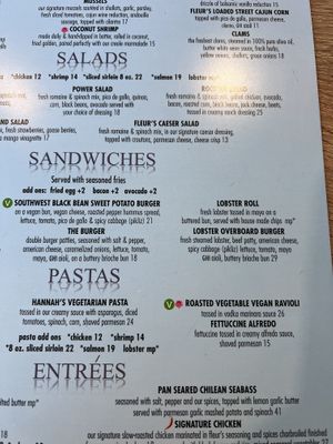 menu  at Fleur Cuisine Harborside - Rockport in Rockport