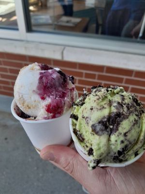 Blueberry shortbread and mint chocolate at FoMu in Jamaica Plain