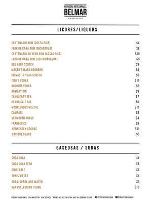 Sodas, some of the spr at Cervecería Belmar in Monteverde