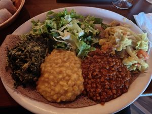 veggie sampler for one at Enssaro in Oakland