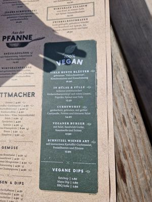 Vegan menue at Grafschafter Wirtshaus in Moers