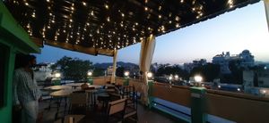 What a lake view! at Smokey Jo's Cafe in Udaipur