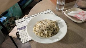 Pumpkin pasta at Smokey Jo's Cafe in Udaipur