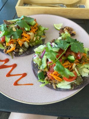 Vegan tacos  at Sunny Cafe + Stay  in Ishigaki