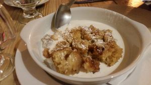 Apple Crumble with Soya Cream at Playwrights in Coventry