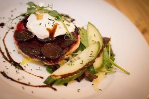 Beetroot and horseradish cream tart at Playwrights in Coventry
