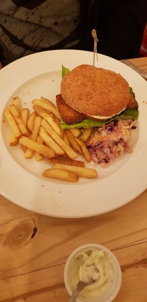 Vegan cajun burger at Playwrights in Coventry