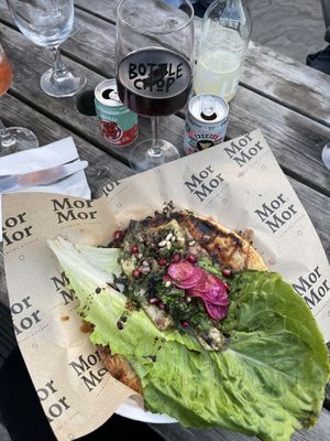 Flat bread  at Bottle Chop in Leeds