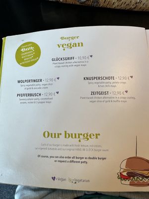 5 vegan burger options  at MUC - Hans im Glück - T2 in Munich