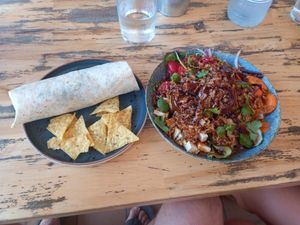 Falafel wrap and build your own bowl at Pinsi's Picnic in Mallorca