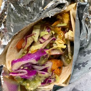 Build-Your-Taco: Soft Corn Tortilla, Pan-Seared Portobellos, Onions, Poblanos, Cilantro, Pico de Gallo, Pineapple Salsa, Salsa Verde, Dirty Sauce at Barrio in Kalamazoo