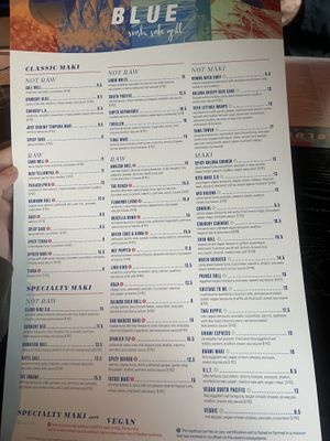 Entire right column is vegan   at Blue Sushi in Kansas City