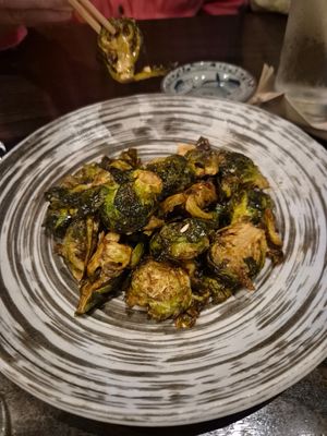 Brussels sprouts at Blue Sushi in Kansas City