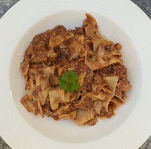 Pappardelle alla Bolognese at Vegane Gastrothek Charisma in Radolfzell
