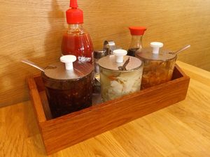 Sauces at Phở Việt in Helsinki