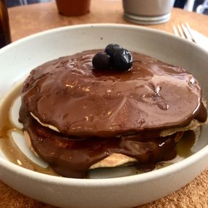 Espresso chocolate pancakes  at GAL Cafe in Lisbon