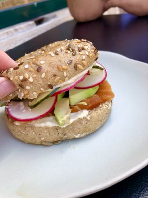 Salmon bagel  at GAL Cafe in Lisbon