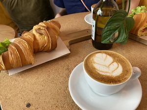 Tasty croissants and cappuccino   at GAL Cafe in Lisbon
