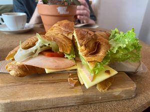 Vegan ham & cheese croissant  at GAL Cafe in Lisbon