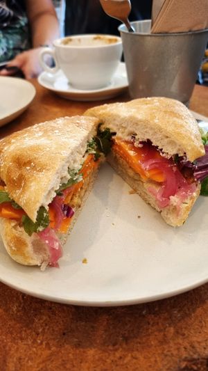 Tempeh ciabatta at GAL Cafe in Lisbon