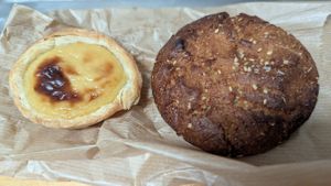 Pastel de nata and miso cookie at GAL Cafe in Lisbon