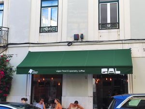 Outside at GAL Cafe in Lisbon