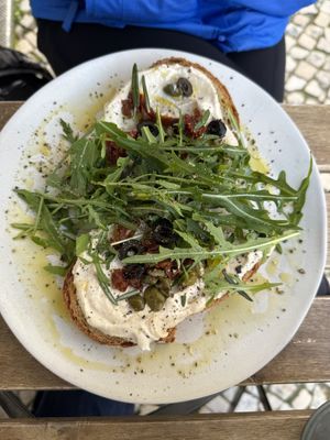 Cashew cheese toast  at GAL Cafe in Lisbon