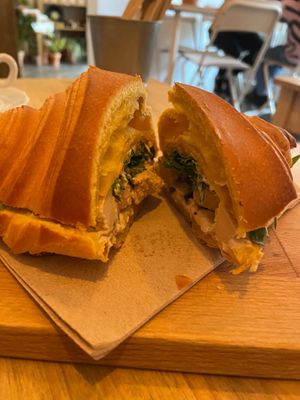 Croissant with tofu and caju pate at GAL Cafe in Lisbon