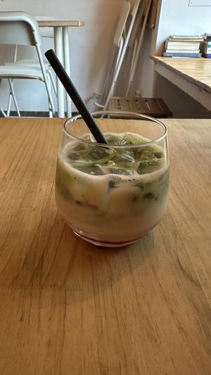 strawberry matcha  at GAL Cafe in Lisbon