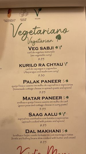 Menu  at Jimbu in Evora