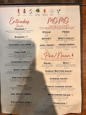 Menu - clearly marked vegan meals   at Jimbu in Evora