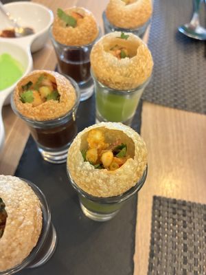 Pani puri  at Jimbu in Evora
