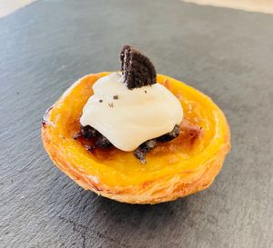 Oreo cheesecake vegan pastel de nata at Nat'elier | Pastel de Nata in Lisbon