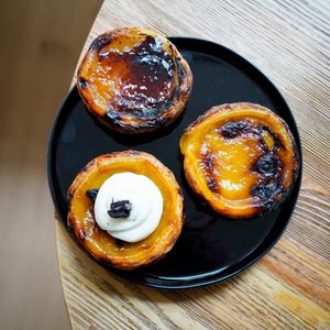 Créme Brúlé, normal and cheesecake cookie all with a vegan twist!  at Nat'elier | Pastel de Nata in Lisbon