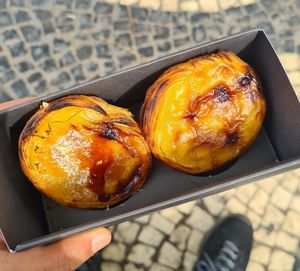 Normal & creme brulee pastel de nata at Nat'elier | Pastel de Nata in Lisbon