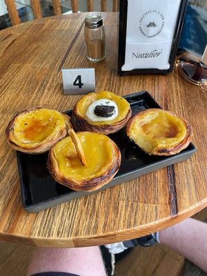 The four vegan options. at Nat'elier | Pastel de Nata in Lisbon
