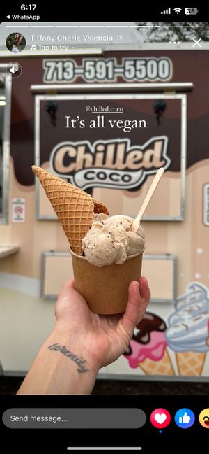 Waffle cones on the side at Chilled Coco in Katy