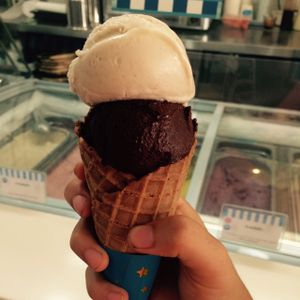 vanilla and dark chocolate cone  at WellSmoocht in West Singapore