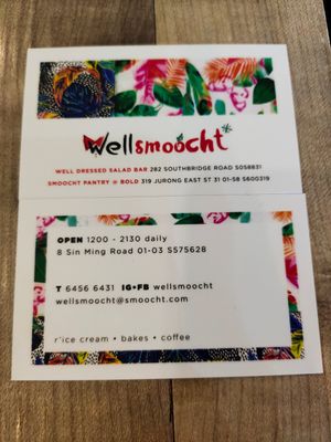 Name card at WellSmoocht in West Singapore