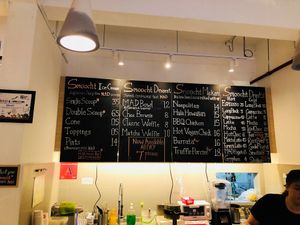 Menu board at WellSmoocht in West Singapore