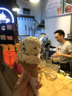 Ice creams (mint + rose coconut) at WellSmoocht in West Singapore