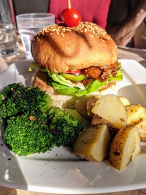 BPMH Burger with two sides at WellSmoocht in West Singapore