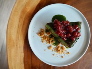 Matcha adzuki burnt cheesecake at WellSmoocht in West Singapore